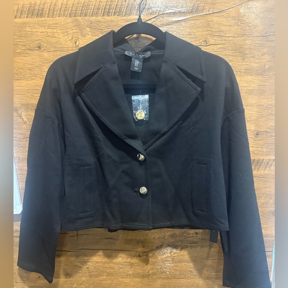 Tahari Black Blazer with Gold Accents - Picture 2 of 8